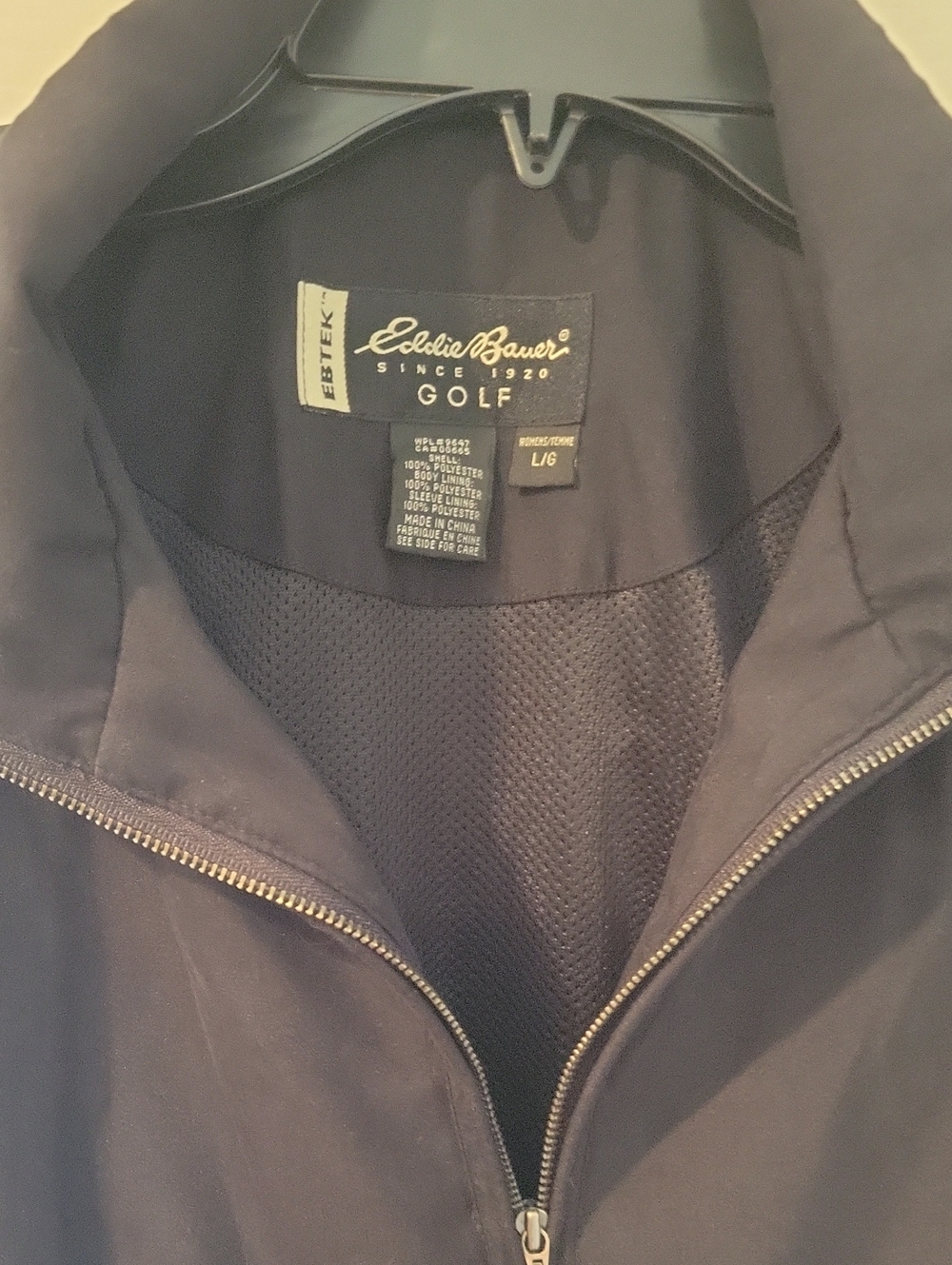 Eddie Bauer Black Golf 1/2 Zip-Up Jacket Men or Women SZ Large